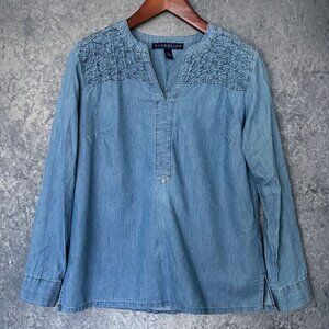 Bandolino Trinity Roll Tab Long Sleeve Top, Size S